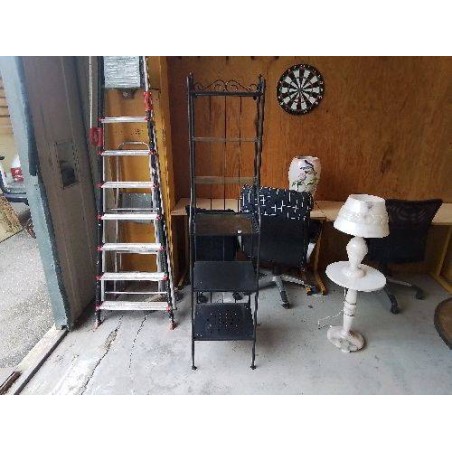 ÉTAGÈRE NOIRE METAL ET VERRE