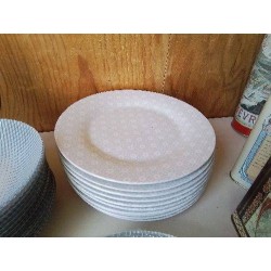 ASSIETTE PLATES GRISE AVEC PETIT MOTIF