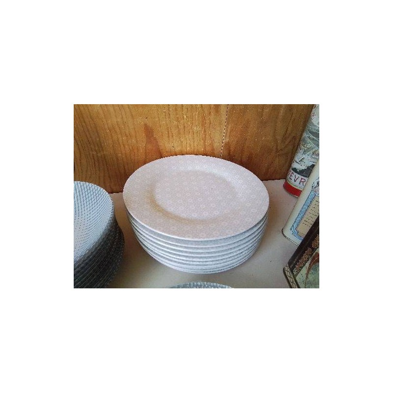 ASSIETTE PLATES GRISE AVEC PETIT MOTIF