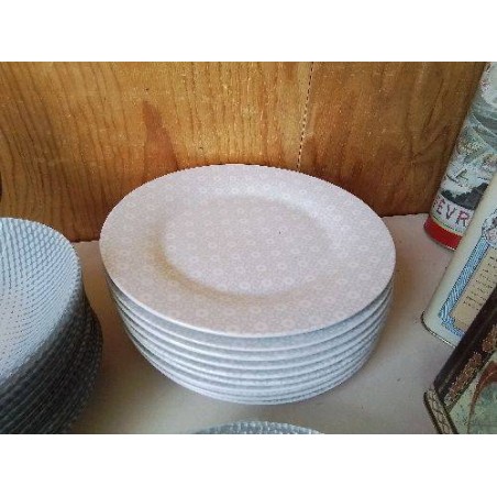 ASSIETTE PLATES GRISE AVEC PETIT MOTIF