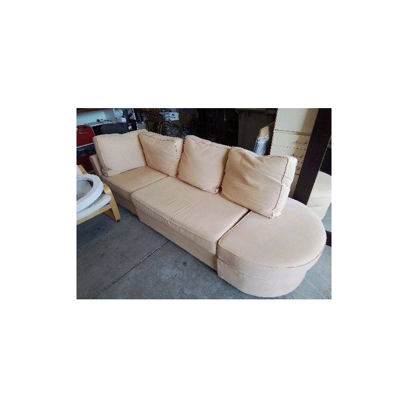 CANAPÉ DROIT 4/5 PLACES TISSU BEIGE