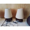 PETITE LAMPE DE CHEVET MARRON ET CRÈME 