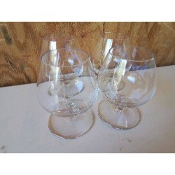 LOT DE 4 VERRES A COGNAC EN CRISTAL 