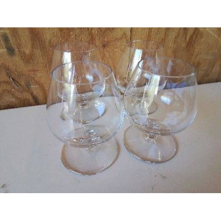 LOT DE 4 VERRES A COGNAC EN CRISTAL 