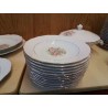 LOT DE 6 ASSIETTES CREUSES PORCELAINE BLANCHE MOTIF FLORAL 