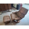 FAUTEUIL STRESSLESS TISSUS MARRON