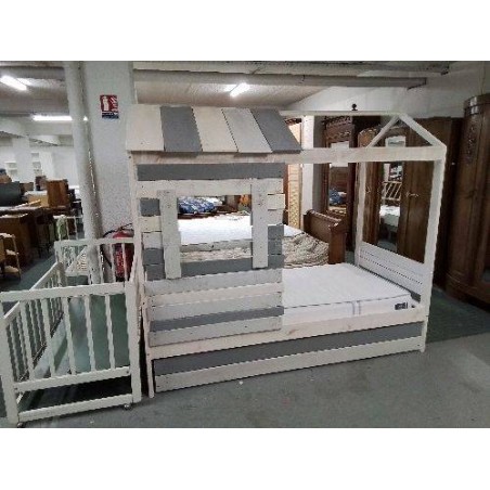 LIT CABANNE AVEC SON MATELAS 