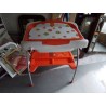 TABLE À LANGER ORANGE MOTIF FLORAL 
