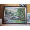GRAND TABLEAU PAYSAGE DE RIVIÈRE 