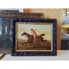 CADRE NOIR PEINTURE SCÈNE DE CHASSE 