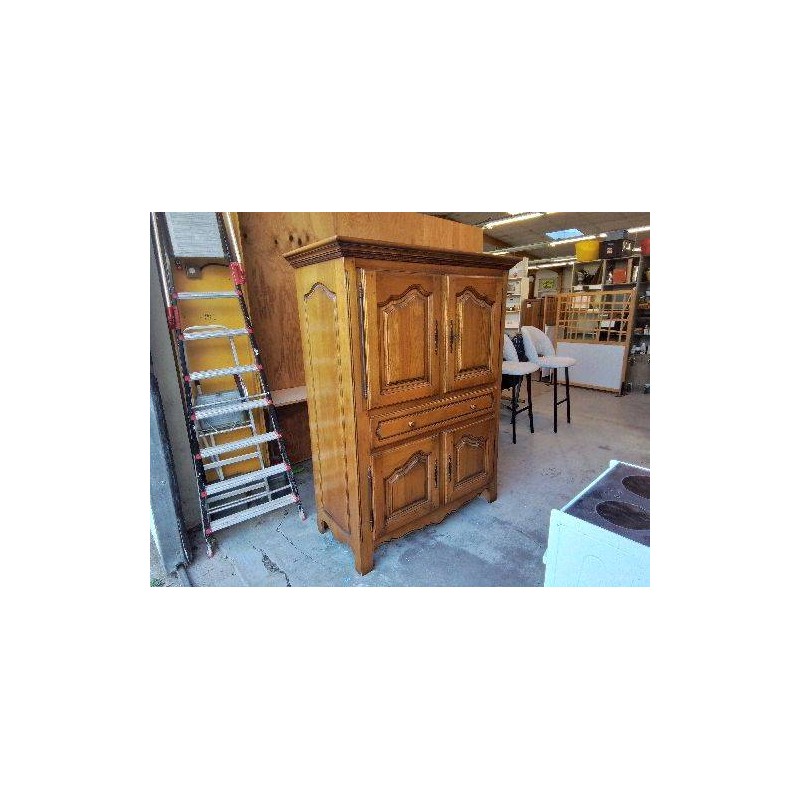 MEUBLE TV EN CHÊNE DORÉ DE STYLE RUSTIQUE