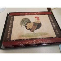 LOT DESSOUS D’ASSIETTES DECORS COQ