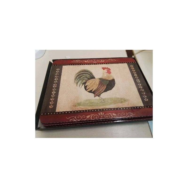 LOT DESSOUS D’ASSIETTES DECORS COQ