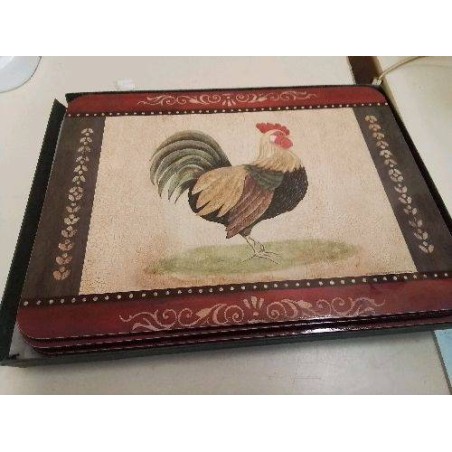 LOT DESSOUS D’ASSIETTES DECORS COQ