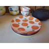 LOT DE 4 PETITES ASSIETTE À DESSERT MOTIFS FRUITS 