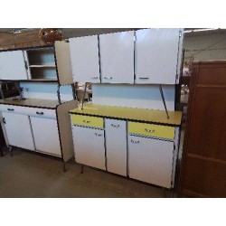 BUFFET FORMICA JAUNE ET BLANC