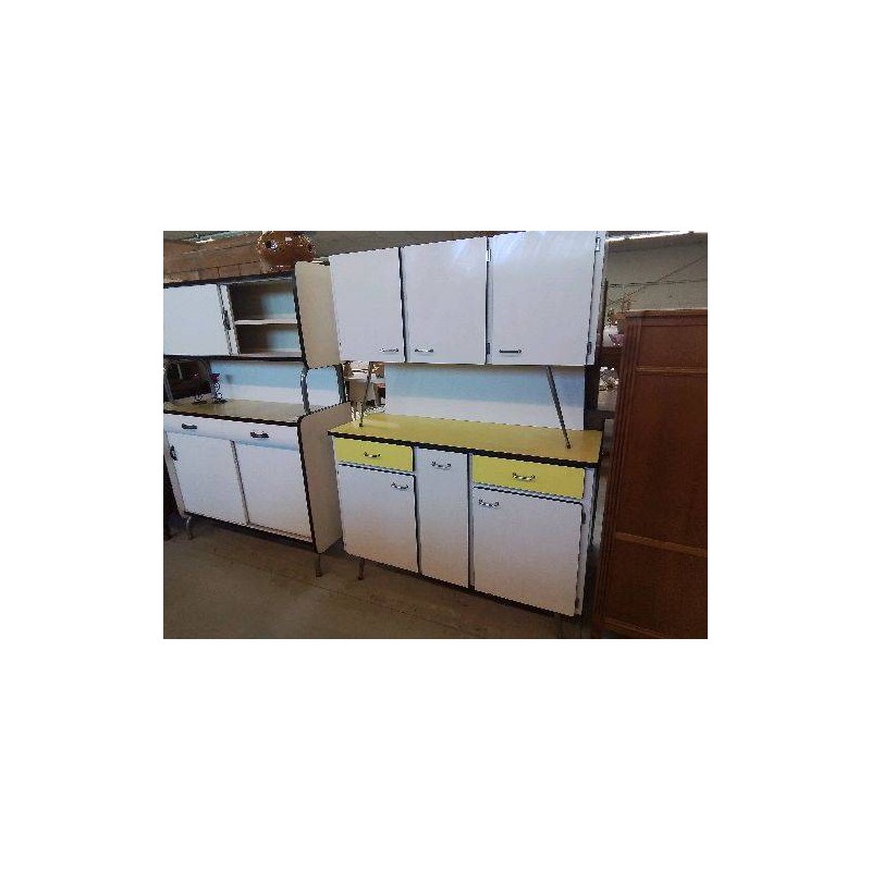 BUFFET FORMICA JAUNE ET BLANC