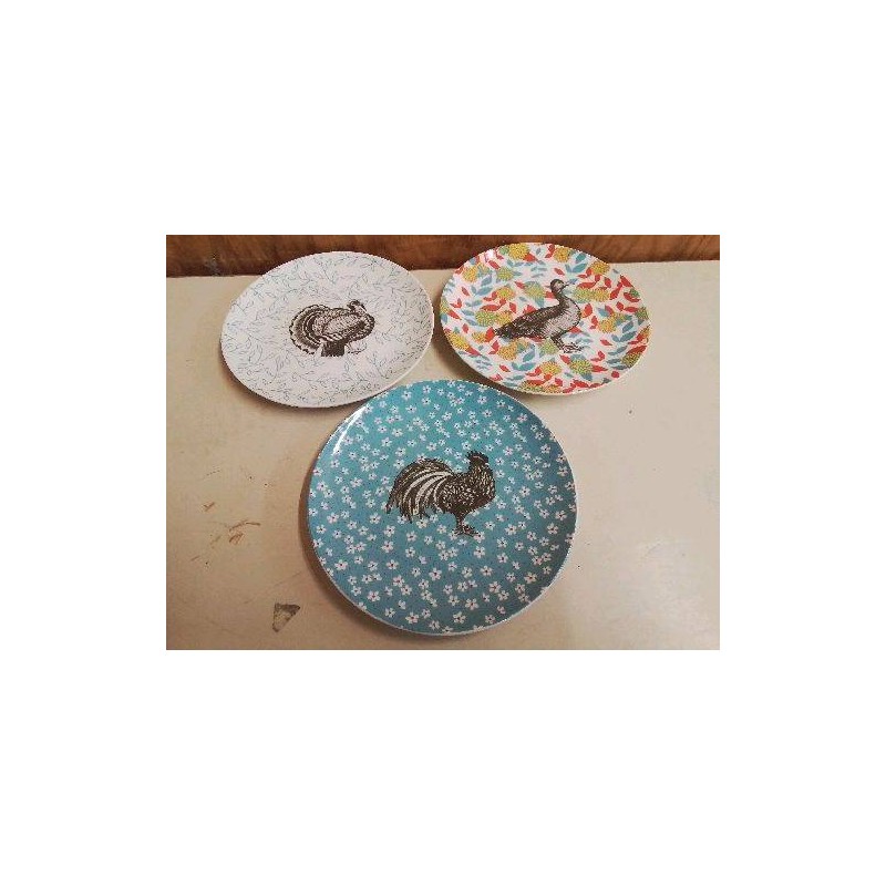 LOT DE 3 ASSIETTES LINVOSGES