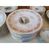 LOT DE 6 ASSIETTES PLATES MOTIF RENOIR BORDURES DORÉ 