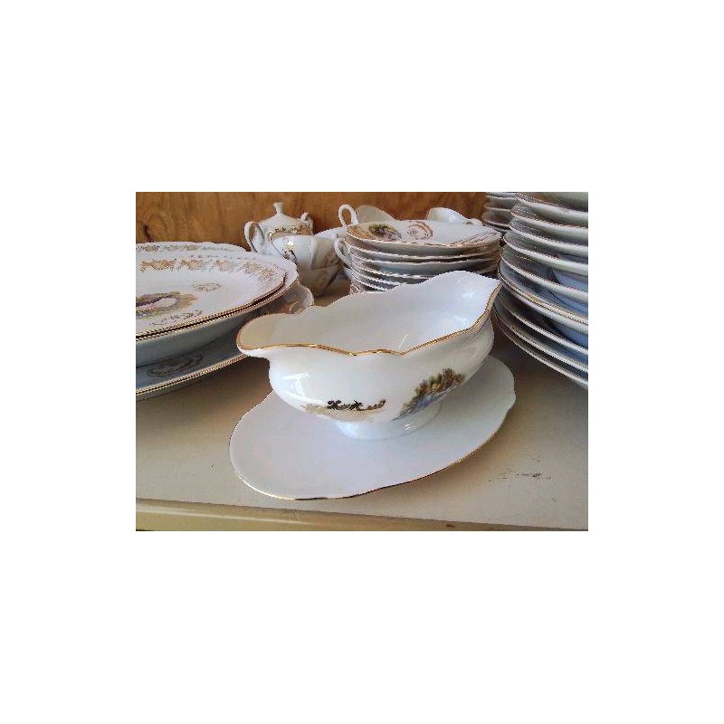 SAUCIÈRE MOTIF RENOIR BORDURES DORÉ 