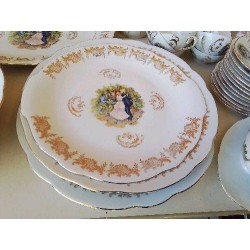 PLAT MOTIF RENOIR BORDURES DORÉ 