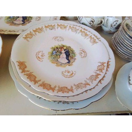 PLAT MOTIF RENOIR BORDURES DORÉ 