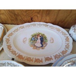 PLAT MOTIF RENOIR BORDURES DORÉ 