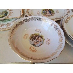 SALADIER MOTIF RENOIR BORDURES DORÉ 