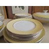 LOT DE 6 ASSIETTES À DESSERT JAUNE ET DORÉ 