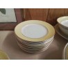 LOT DE 6 ASSIETTES PLATES JAUNE ET DORÉ 