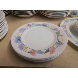 LOT DE 6 ASSIETTES À DESSERT ARCOPAL MOTIF FLORAL 