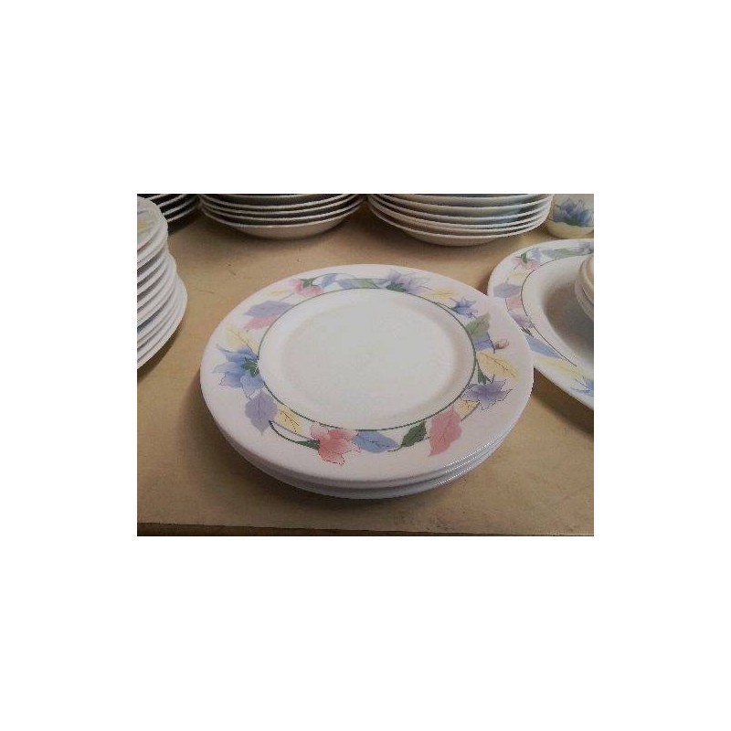 LOT DE 6 ASSIETTES À DESSERT ARCOPAL MOTIF FLORAL 
