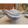 SAUCIÈRE EN PORCELAINE MOTIF FLORAL BLEU 
