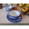 TASSE ET SOUCOUPE BLEU PORCELAINE FINE 