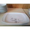 PLAT EN BLANC MOTIF FLORAL PORCELAINE 