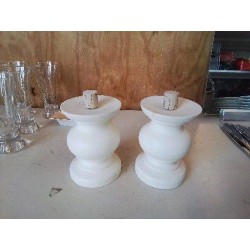 PAIRE DE BOUGEOIR BLANC 