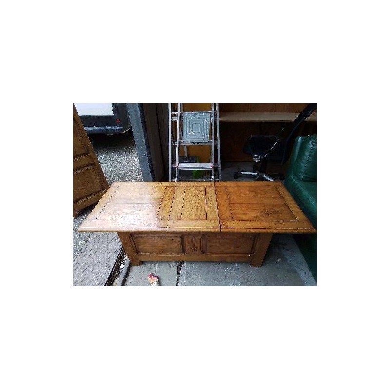 TABLE BASSE COFFRE CHÊNE CLAIR 