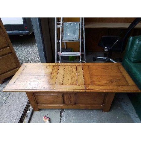 TABLE BASSE COFFRE CHÊNE CLAIR 
