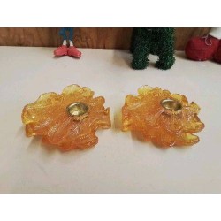 BOUGEOIR FEUILLE ORANGE 
