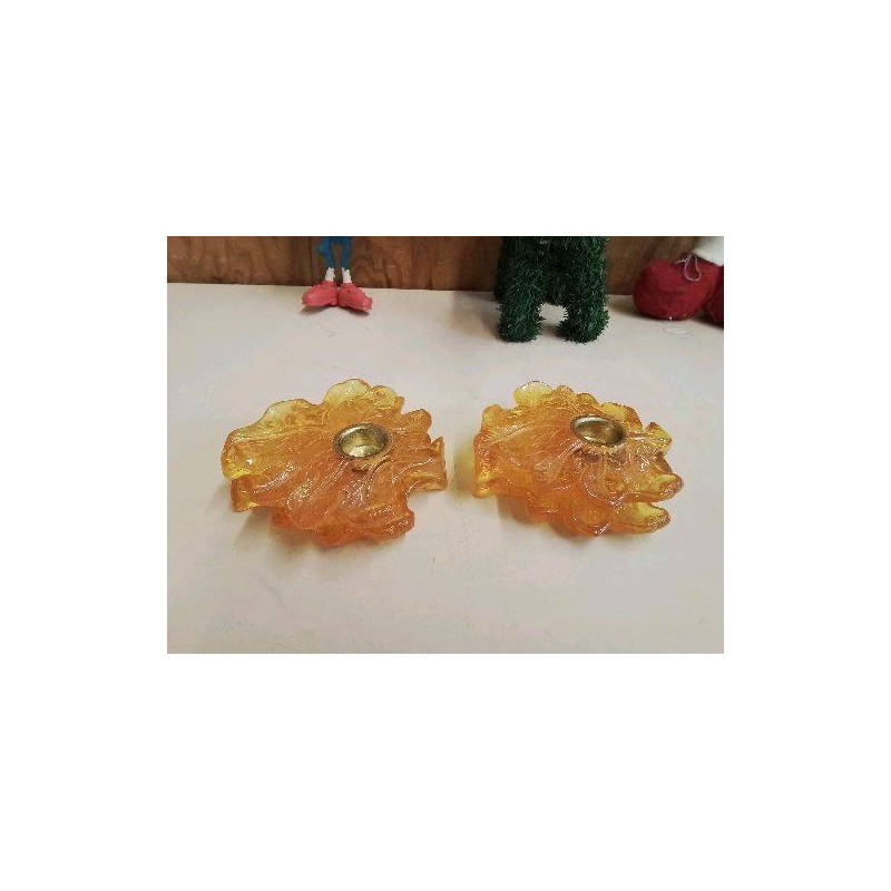 BOUGEOIR FEUILLE ORANGE 