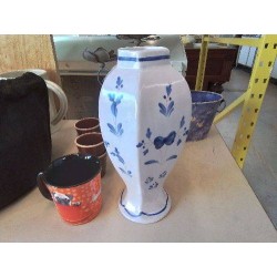 VASE BLEU ET BLANC FLORAL 