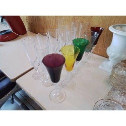 LOT DE 5 VERRES COLORÉS