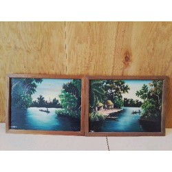 PEINTURE PAYSAGE TROPICAL 