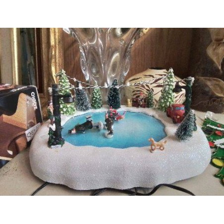 DECORATION DE NOËL SCÈNE PATINAGE 