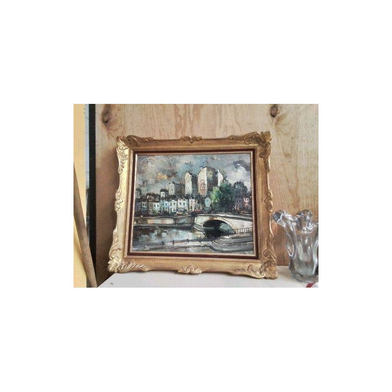 TABLEAU PEINTURE CADRE DORÉ 