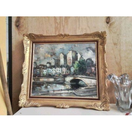 TABLEAU PEINTURE CADRE DORÉ 