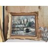 TABLEAU PEINTURE CADRE DORÉ 