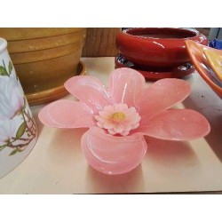 FLEUR ROSE EN VERRE 