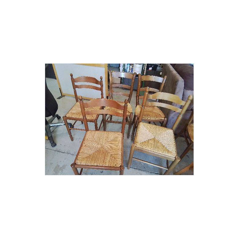 CHAISE AVEC ASSISE EN PAILLE 