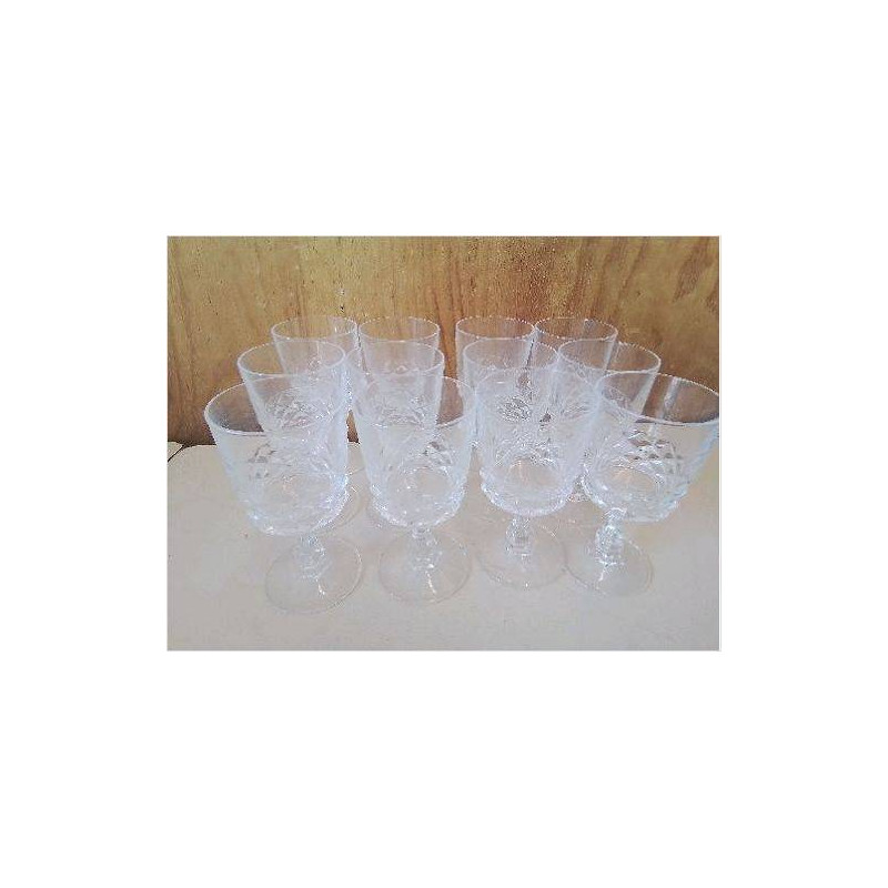 LOT DE 6 VERRES A VIN BLANC EN CRISTAL 
